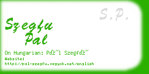 szegfu pal business card